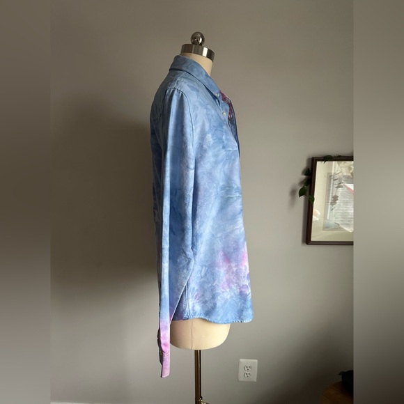 Everlane hand dyed button down shirt 40 inch bust tie dye - Picture 4 of 15